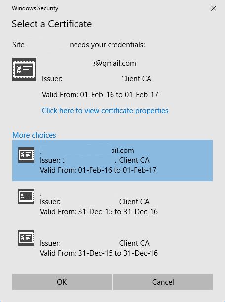 select certificates
